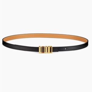 Loewe Black Belt with Gold Logo Buckle